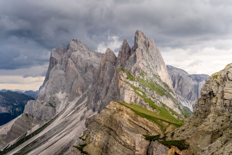The Seceda ridge and Odle peaks above Val Gardena in the Dolomites