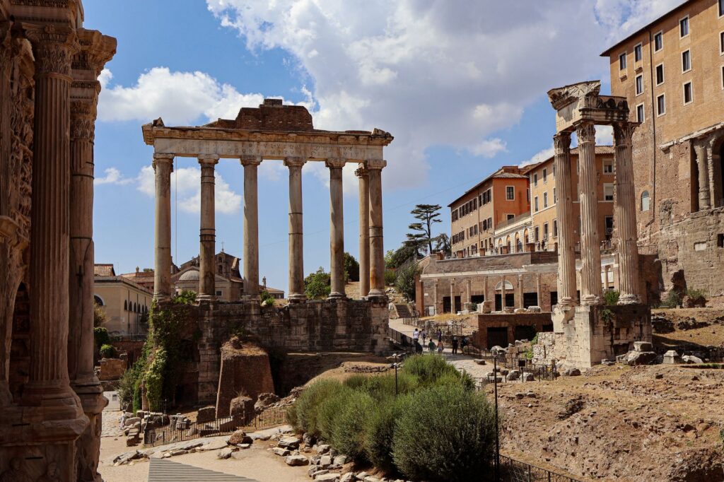 Temple of Saturn in the Roman Forum, Rome, a stop on every Italy itinerary