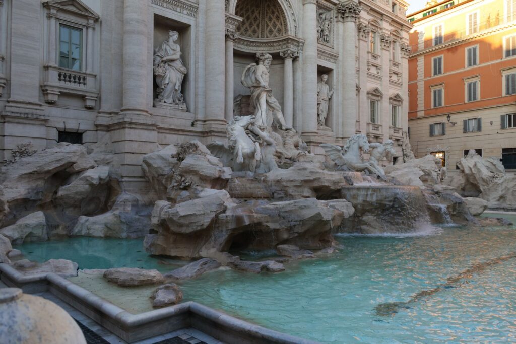 Trevi Fountain in Rome, where a 2 euro ticket now covers the area beside the basin